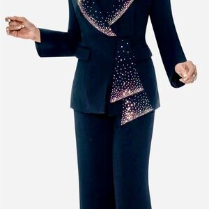 Elegant Black Suit with Rhinestone Accents
